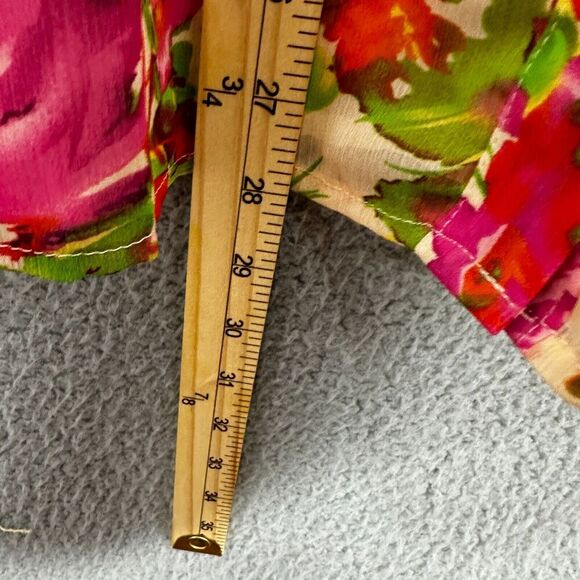 Norm Thompson Button Up Top Womens Large Petite Pink Floral Long Sleeve Boho - Picture 3 of 7